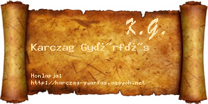 Karczag Gyárfás névjegykártya